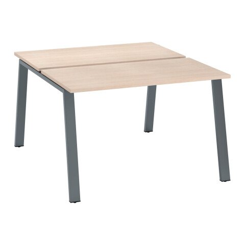 Conjunto de 2 mesas Ecla roble claro An 120 x Fon 60 cm patas metal antracitas - elemento inicial