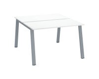 Satz von 2 Arbeitstischen ECLA weiß B 120 x T 60 cm metallenes Gestell 