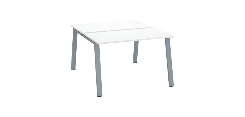 Bench 2 scrivanie bianco 60x120cm ecla gambe alluminio