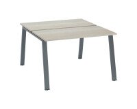 Satz von 2 Arbeitstischen ECLA graue Eiche B 120 x T 60 cm metallenes Gestell 