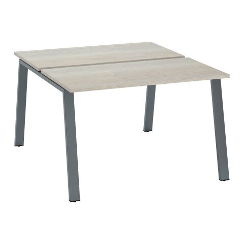 Conjunto de 2 mesas Ecla roble gris An 120 x Fon 60 cm patas metal antracitas - elemento inicial