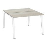 Pôle de 2 bureaux droits chêne gris L 120 x P 60 cm piétement métal - Arch