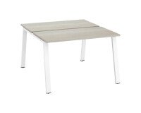 Island of 2 desks ECLA grey oak W 120 x D 60 cm with metallic undercarriage 