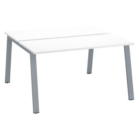 Conjunto de 2 mesas Ecla blancas An 140 x Fon 60 cm patas metal aluminio - elemento inicial