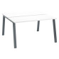Pôle de 2 bureaux droits blanc L 140 x P 60 cm, piétement métal - Arch