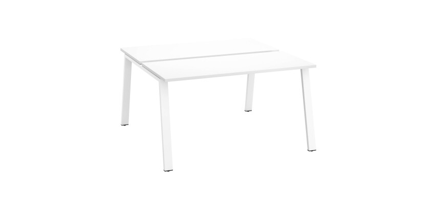 Paal 2 bureaus metalen onderstel ECLA diepte 126 cm