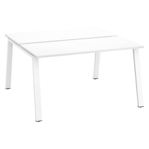 Conjunto de 2 mesas Ecla blancas An 140 x Fon 60 cm patas metal blancas - elemento inicial