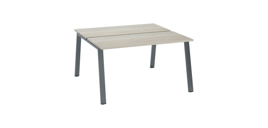 Bench 2 scrivanie rovere grigio 60x140 ecla gambe alluminio