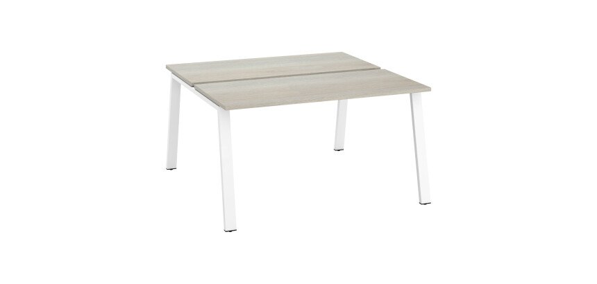 Bench 2 scrivanie rovere grigio 60x140 ecla gambe bianche