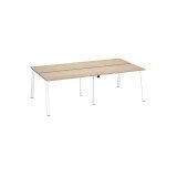 Pôle de 4 bureaux droits chêne clair L 120 x P 60 cm, piétement métal - Arch