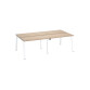 Pôle de 4 bureaux droits chêne clair L 120 x P 60 cm, piétement métal - Arch