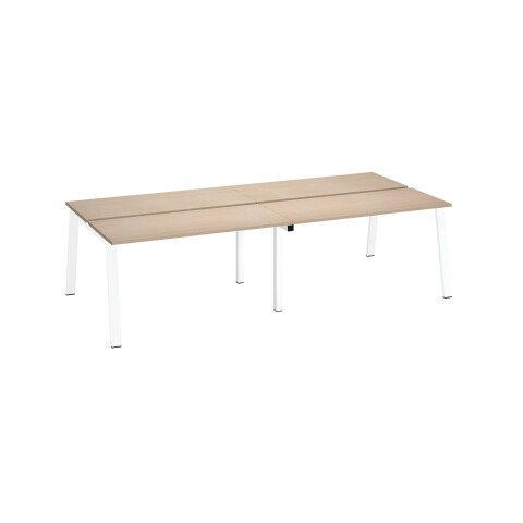 Conjunto de 4 mesas Ecla blancas An 140 x Fon 60 cm patas metal blancas