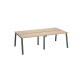 Pôle de 4 bureaux droits chêne clair L 120 x P 60 cm, piétement métal - Arch