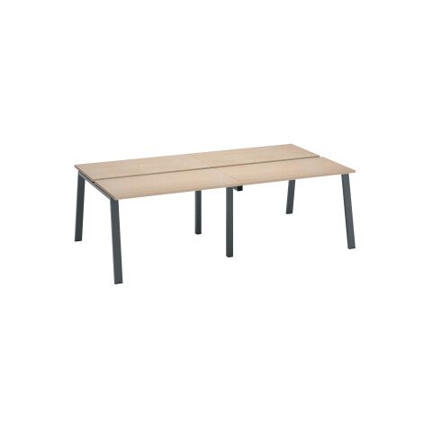 Conjunto de 4 mesas Ecla roble claro An 120 x Fon 60 cm patas metal antracitas