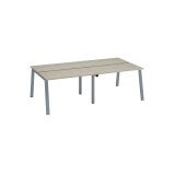 Pôle de 4 bureaux droits chêne gris L 120 x P 60 cm, piétement métal - Arch