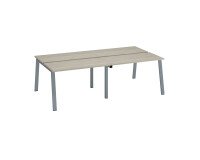 Cluster of 4 ECLA desks in grey oak, dimensions L 240 x D 126 cm, metal frame.