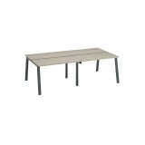 Pôle de 4 bureaux droits chêne gris L 120 x P 60 cm, piétement métal - Arch