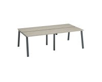 Pôle de 4 bureaux droits chêne gris L 120 x P 60 cm, piétement métal - Arch