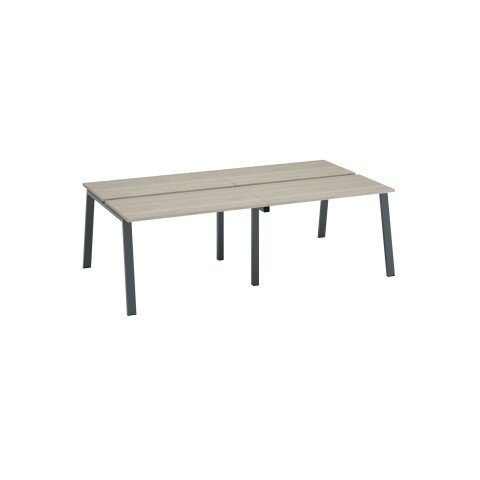 Conjunto de 4 mesas Ecla roble gris An 120 x Fon 60 cm patas metal antracitas