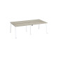 Pôle de 4 bureaux droits chêne gris L 120 x P 60 cm, piétement métal - Arch