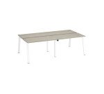 Bench 4 scrivanie rovere grigio 60x120 cm ecla gambe bianche