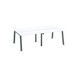 Pôle de 4 bureaux droits blanc L 120 x P 60 cm, piétement métal - Arch