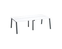 Pôle de 4 bureaux droits blanc L 120 x P 60 cm, piétement métal - Arch