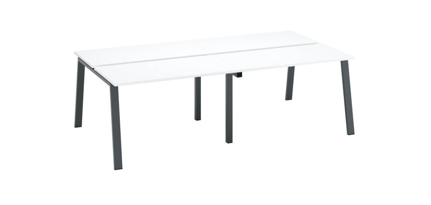 En_pole 4 bureaux blanc 60x120 cm ecla anthracite