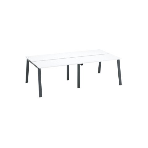 Conjunto de 4 mesas Ecla blancas An 120 x Fon 60 cm patas metal antracita