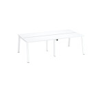 Pôle de 4 bureaux droits blanc L 240 x P 126 cm, piétement métal - Arch