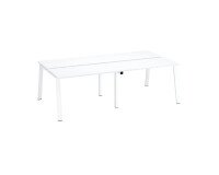 Pôle de 4 bureaux droits blanc L 120 x P 60 cm, piétement métal - Arch