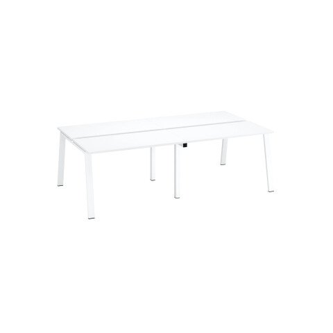 Conjunto de 4 mesas Ecla blancas An 120 x Fon 60 cm patas metal blancas