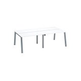 Pôle de 4 bureaux droits blanc L 120 x P 60 cm, piétement métal - Arch