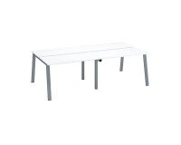 Pôle de 4 bureaux droits blanc L 120 x P 60 cm, piétement métal - Arch