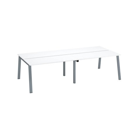 Conjunto de 4 mesas Ecla blanco An 140 x Fon 60 cm patas metal aluminio