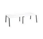 En_pole 4 bureaux blanc 60x140 cm ecla anthracite