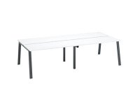 Pôle 4 bureaux ECLA piètement métal profondeur 126 cm