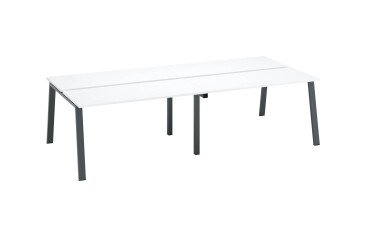 Pole 4 ECLA desks with metal base, depth 126 cm
