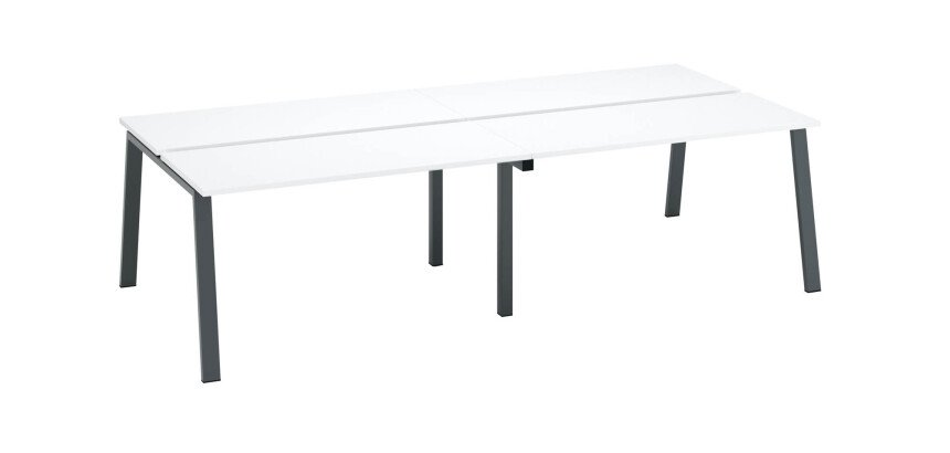 En_pole 4 bureaux blanc 60x140 cm ecla anthracite