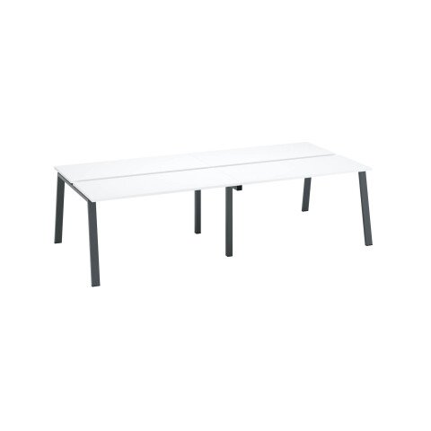 Conjunto de 4 mesas Ecla blanco An 140 x Fon 60 cm patas metal antracitas