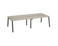 Pôle de 4 bureaux droits chêne gris L 140 x P 60 cm, piétement métal - Arch