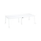 Pôle de 4 bureaux droits blanc L 140 x P 60 cm, piétement métal - Arch