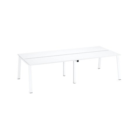 Conjunto de 4 mesas Ecla blanco An 140 x Fon 60 cm patas metal blancas
