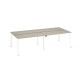 Pôle de 4 bureaux droits chêne gris L 140 x P 60 cm, piétement métal - Arch
