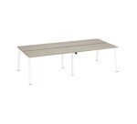Bench 4 scrivanie rovere grigio 60x140 cm ecla gambe bianche