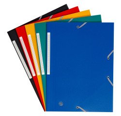 Pack de 7 chemises à élastique 3 rabats plastique couleur assorties + 3 offertes