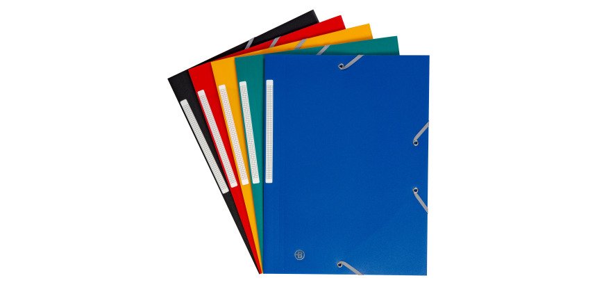 Pack de 7 chemises à élastique 3 rabats plastique couleur assorties + 3 offertes