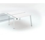 Pôle de 2 bureaux droits blanc L 120 x P 126 cm, piétement métal - Arch - Elément suivant