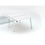 Pôle de 2 bureaux droits blanc L 120 x P 60 cm, piétement métal - Arch - Elément suivant