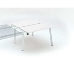 Pôle de 2 bureaux droits blanc L 120 x P 126 cm, piétement métal - Arch - Elément suivant